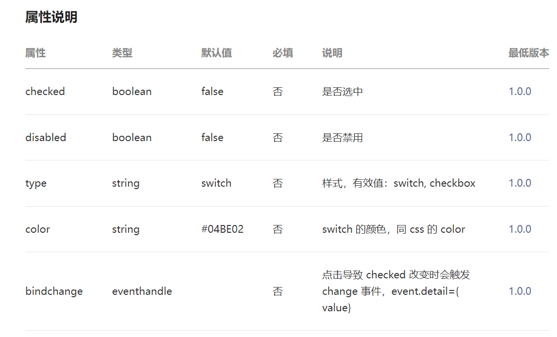 微信小程序switch組件的使用